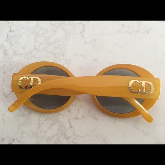 Dior Accessories - Rare 1960’s MOD Christian Dior yellow sunglasses